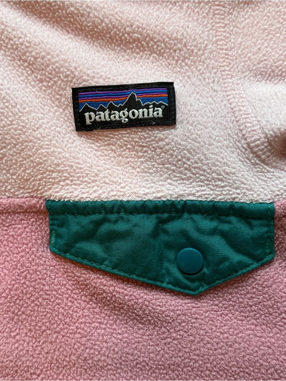 Patagonia Baby Synchilla Fleece Hooded Jacket Pink 12-18 Months Full Zip